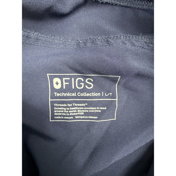 FIGS Technical Collection Scrub Pants Women's L Tall Navy Blue Drawstring - Picture 6 of 7